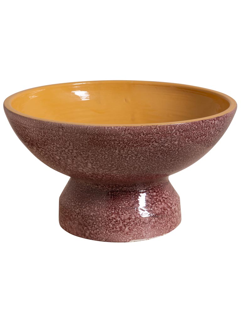 Flat burgundy bowl mustard inside - 2