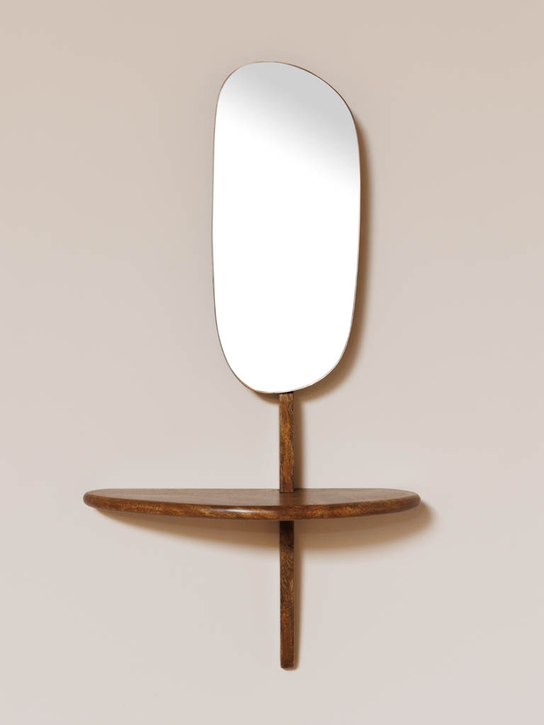 Miroir abstrait et mini étagère - 1
