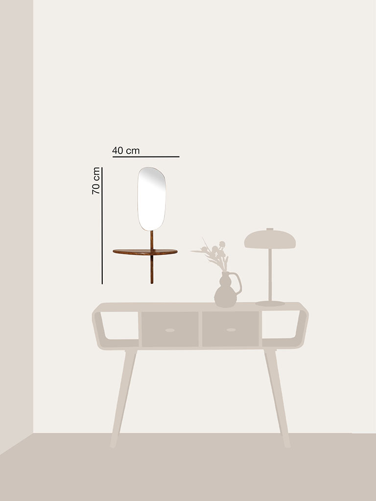 Small abstract mirror with tiny shelf - 2
