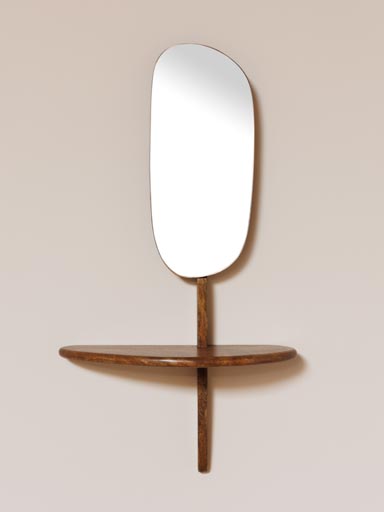 Small abstract mirror with tiny shelf