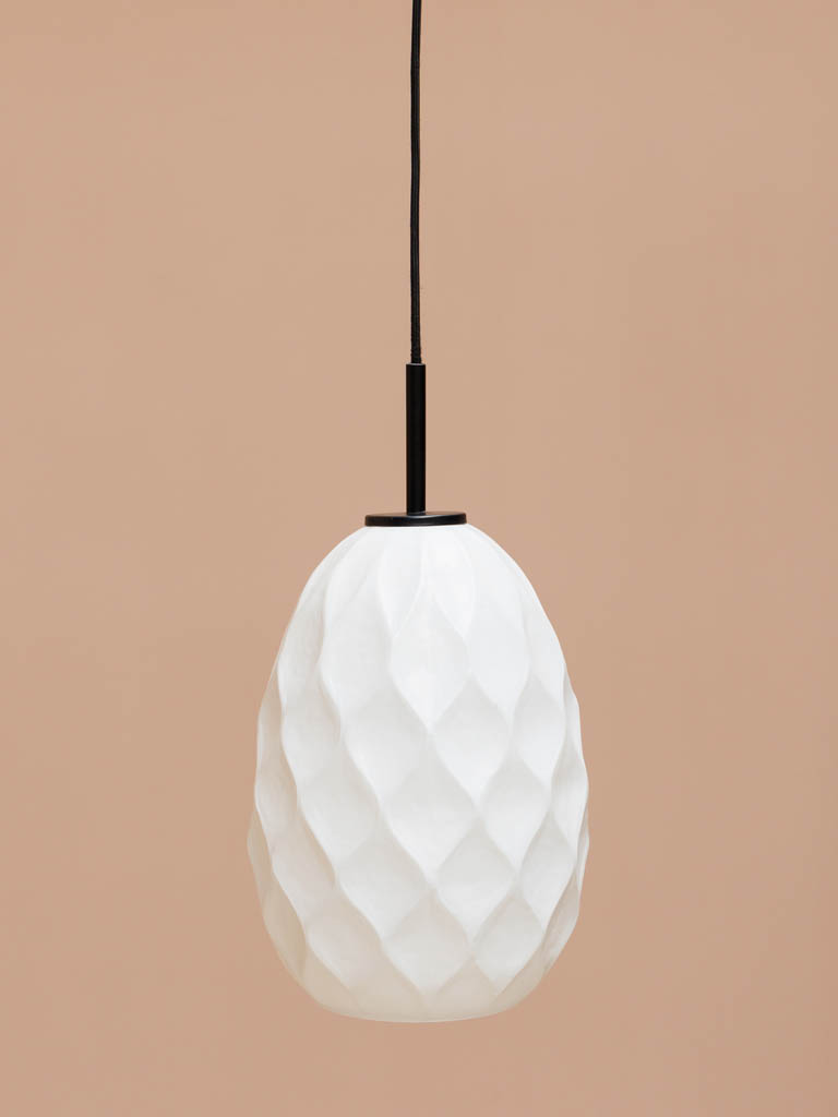 Hanging lamp white facets - 1