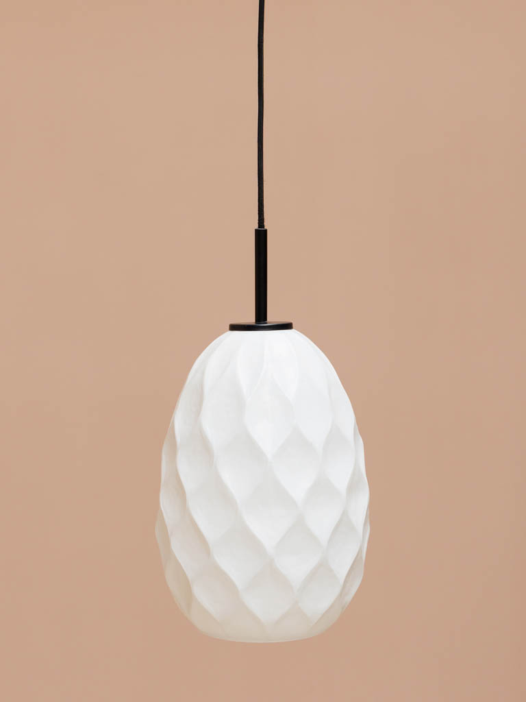 Hanging lamp white facets - 1