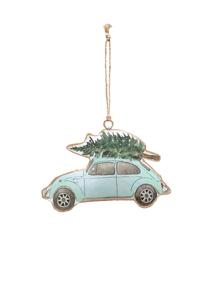 Hanging light blue car with tree - 2
