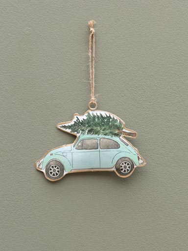 Hanging light blue car with tree