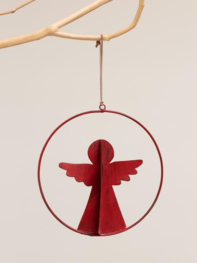 Hanging angel in red circle