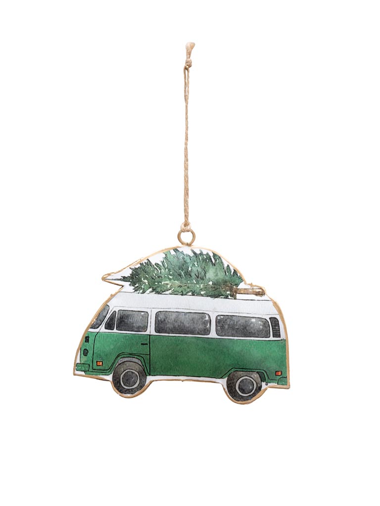 Hanging green van with tree - 2