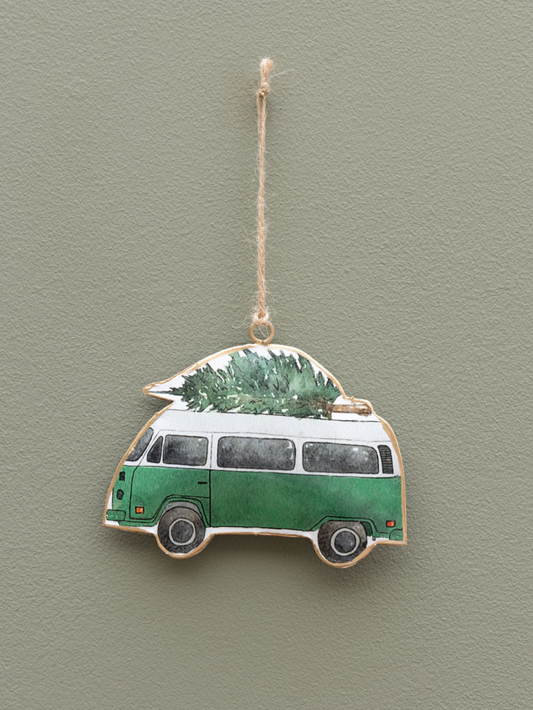 Hanging green van with tree - 1