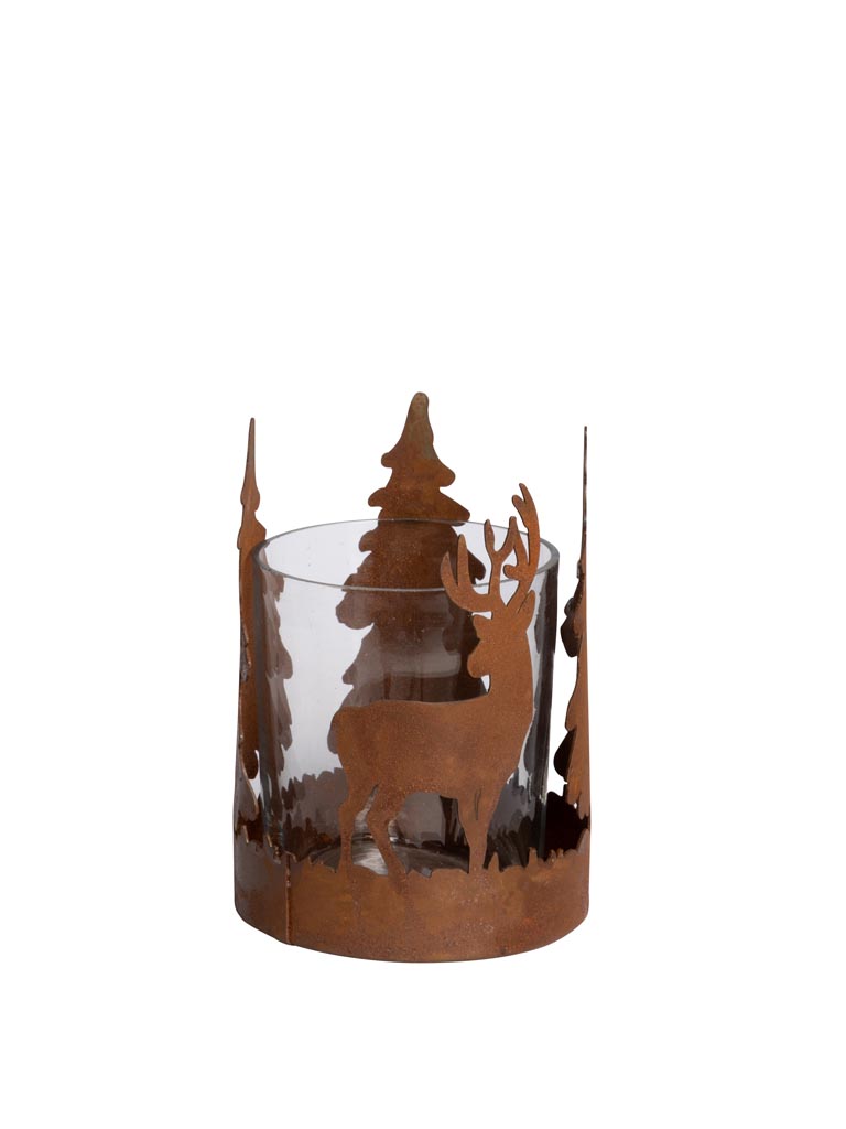 Rust forest with deer tealight holder - 2