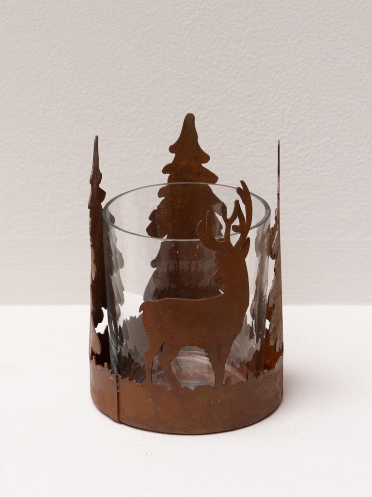 Rust forest with deer tealight holder - 3