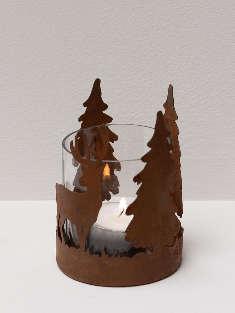 Rust forest with deer tealight holder - 4