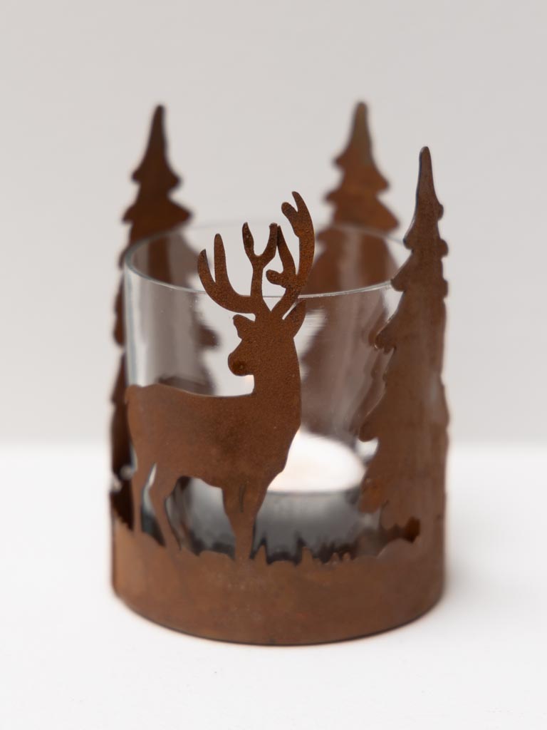 Rust forest with deer tealight holder - 6
