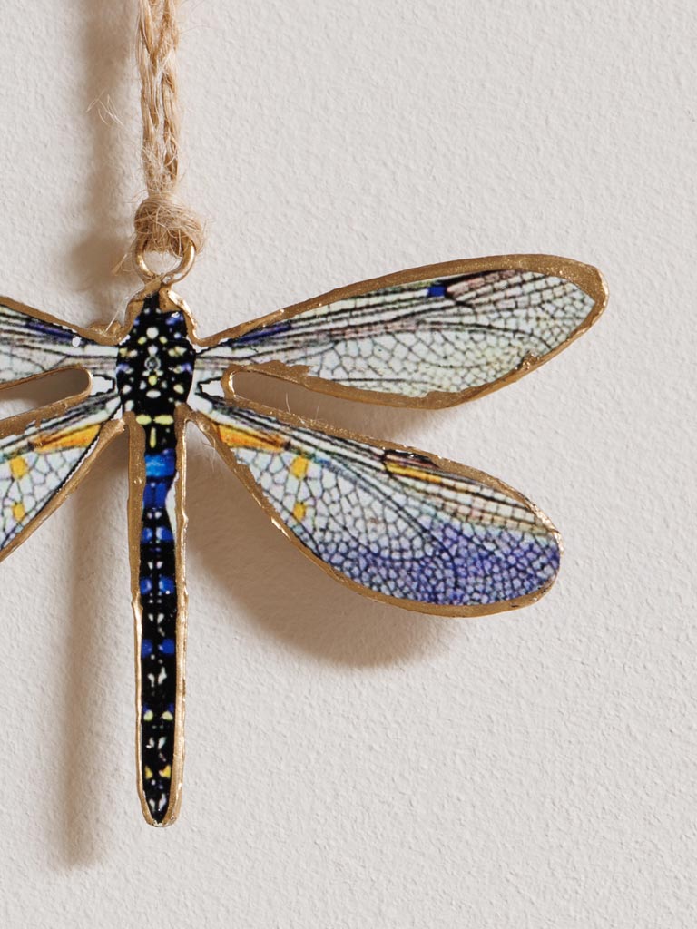 Hanging dark blue dragonfly - 3