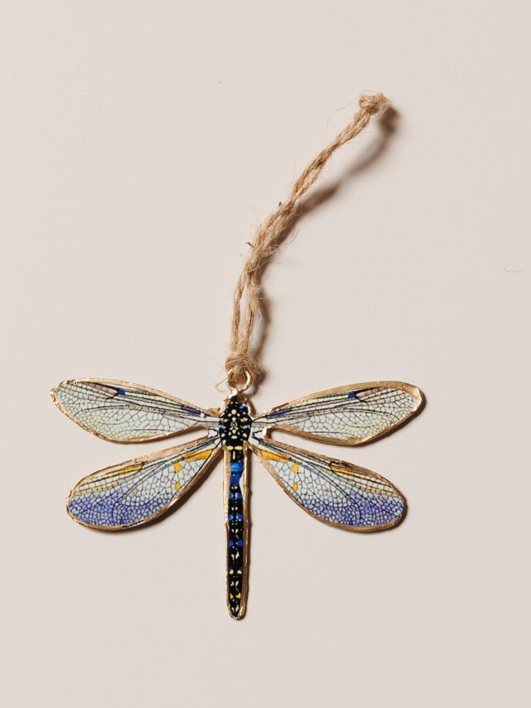 Hanging dark blue dragonfly - 4