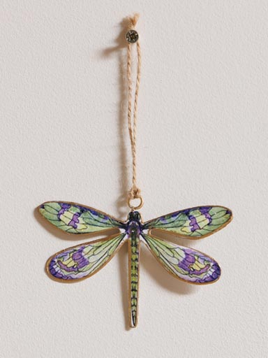 Hanging green and purple dragonfly
