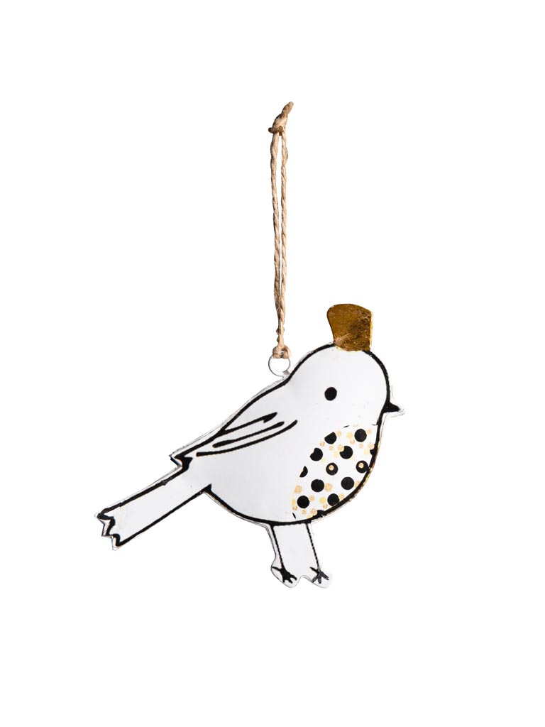 Hanging white bird with crown - 2