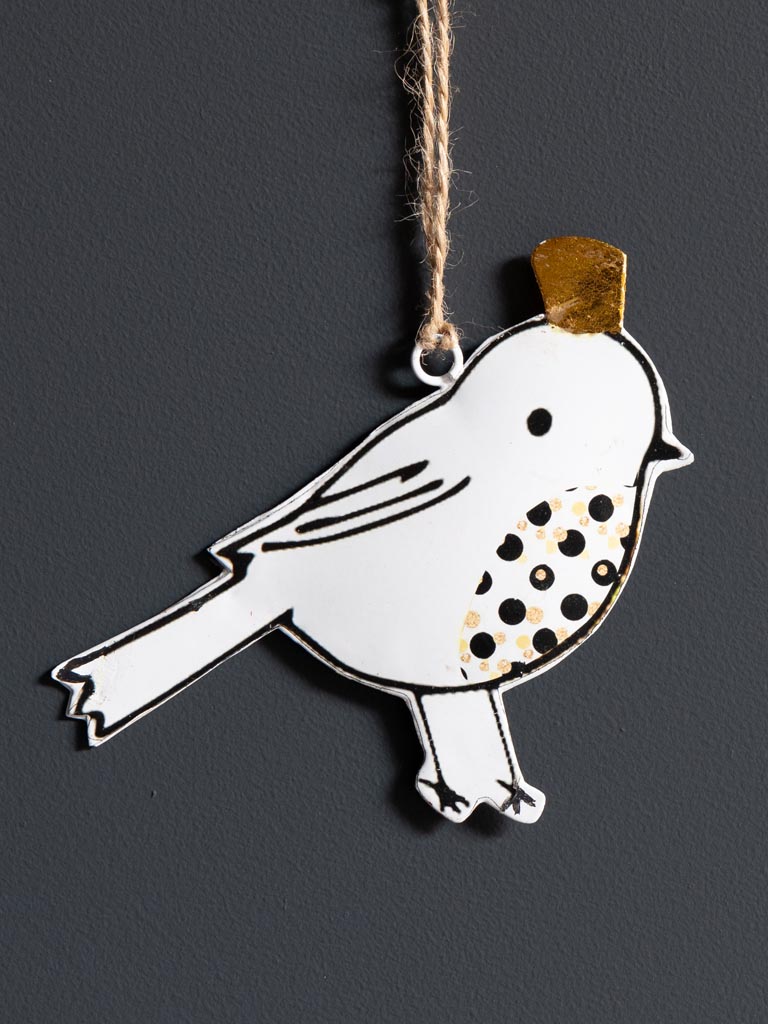 Hanging white bird with crown - 3