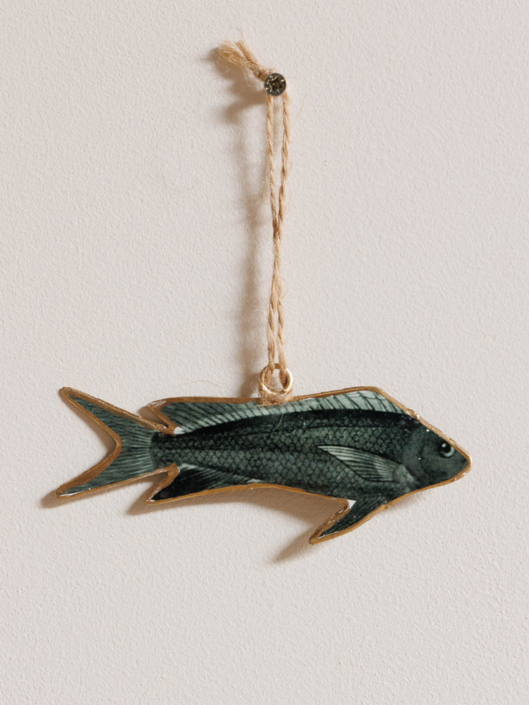 Fish hanging grey & green - 1