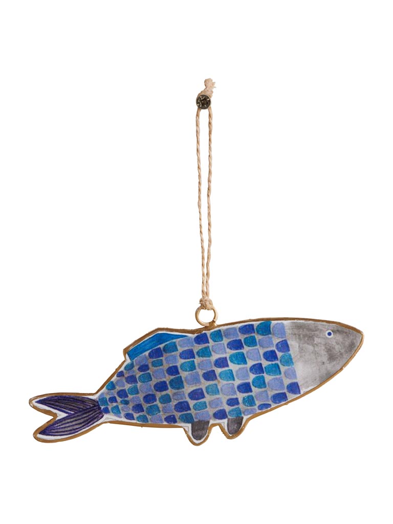 Fish hanging blue 2 tones scales - 2