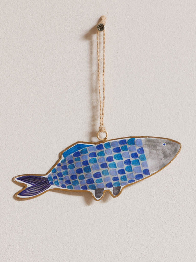 Fish hanging blue 2 tones scales - 1