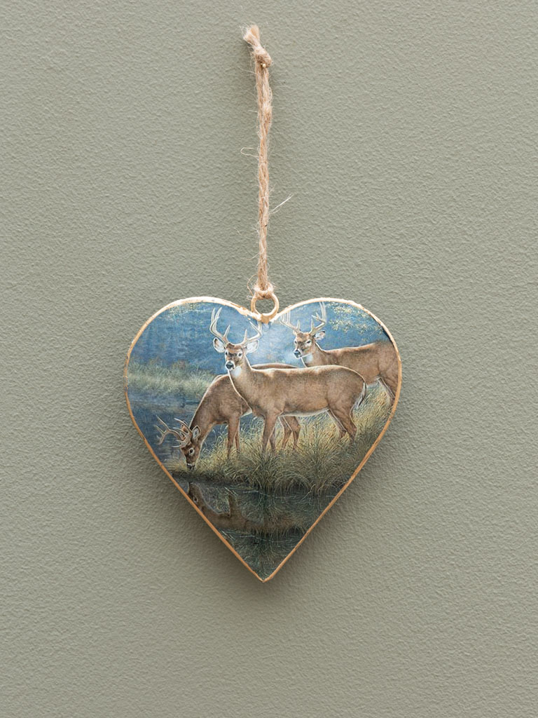Hanging heart with deer - 1