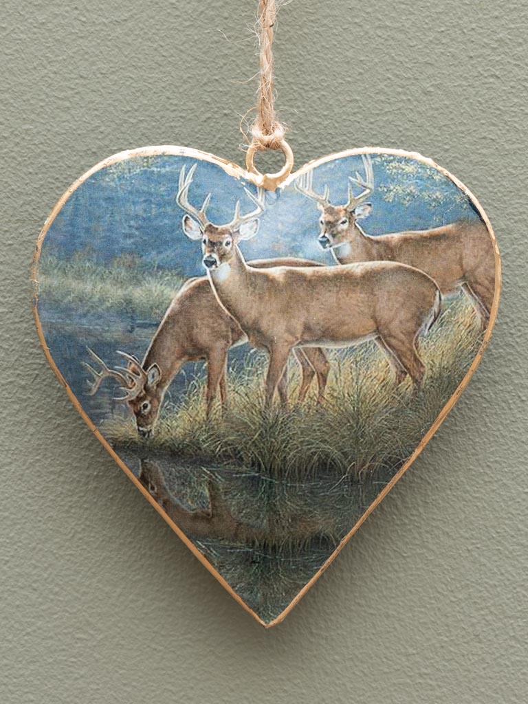Hanging heart with deer - 3