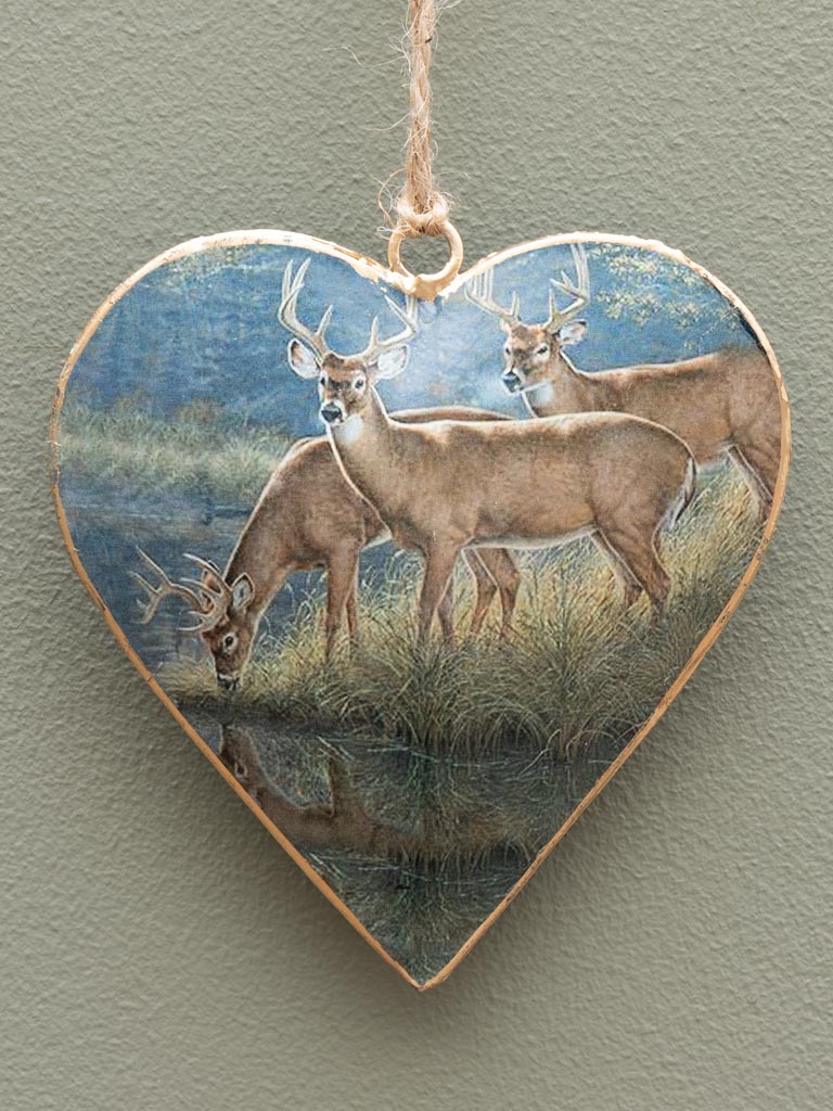 Hanging heart with deer - 3