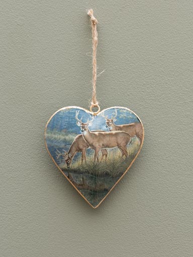 Hanging heart with deer