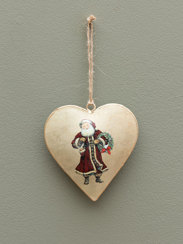 Hanging heart with santa - 1