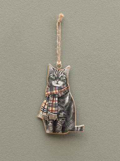 Hanging cat with scarf