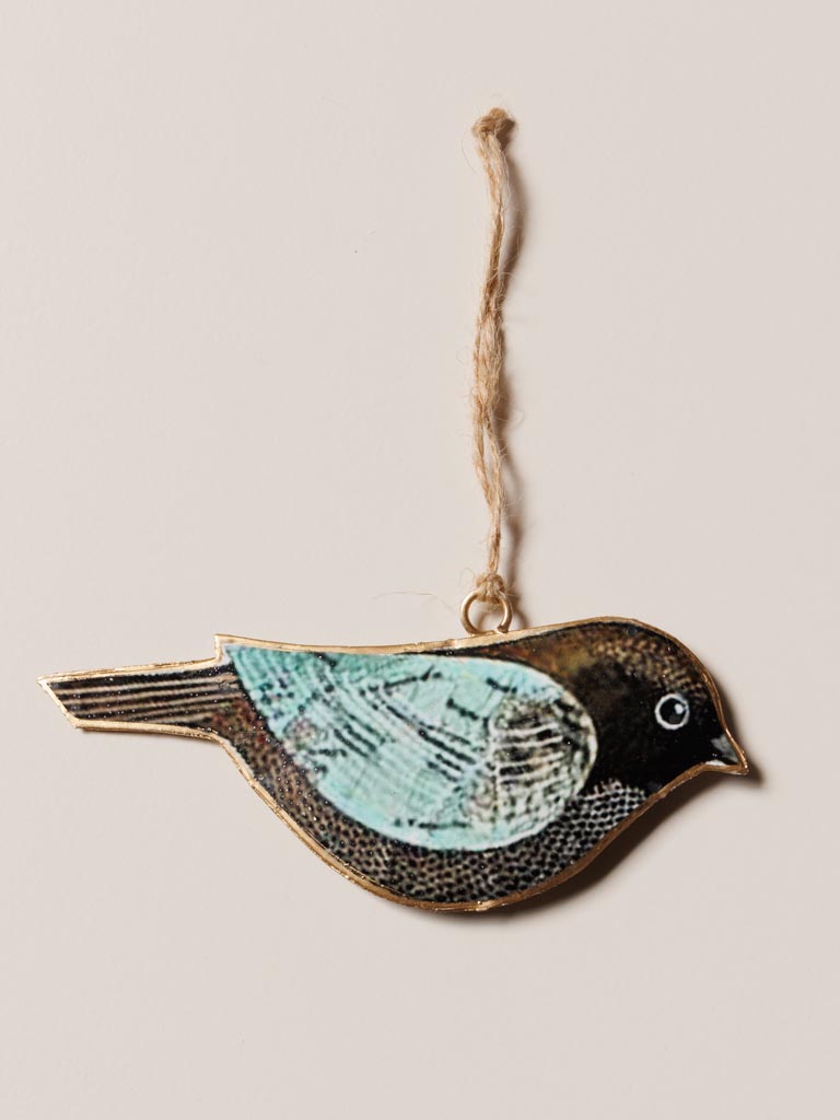Bird hanging blue iron - 4
