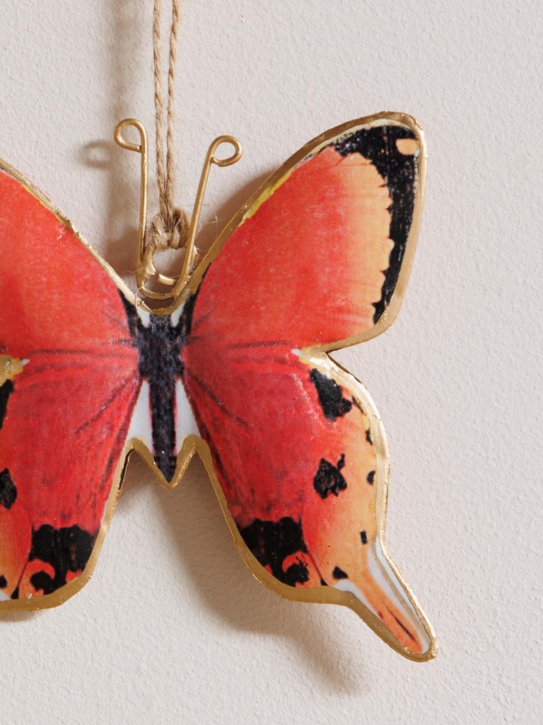 Butterfly hanging red iron - 3