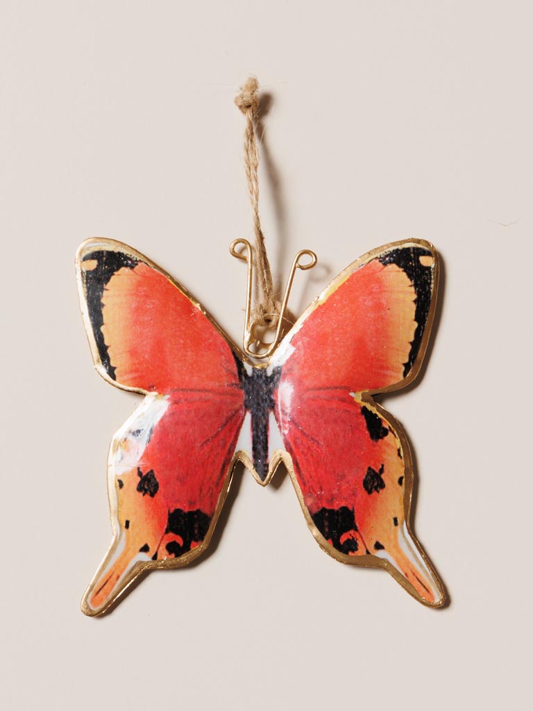 Butterfly hanging red iron - 4
