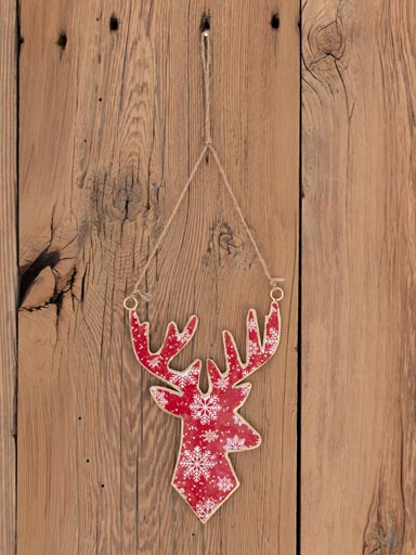 Hanging red deer with white decor