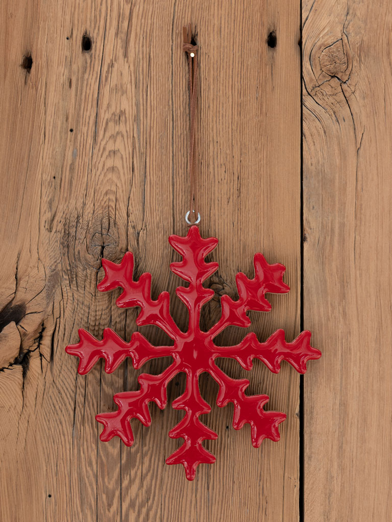 Hanging red snowflake - 1