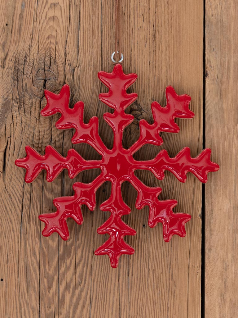 Hanging red snowflake - 3