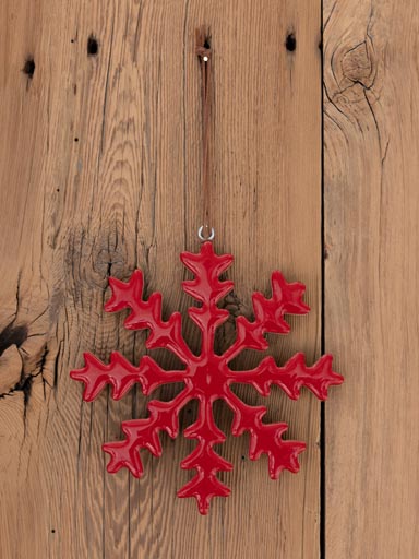 Hanging red snowflake