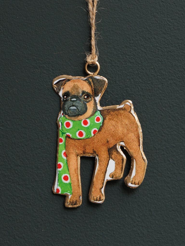 S/2 hanging Dogs with Santa hat - 3