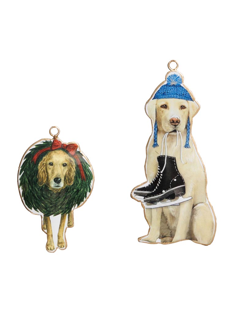 S/2 suspensions Chien et Patins - 2