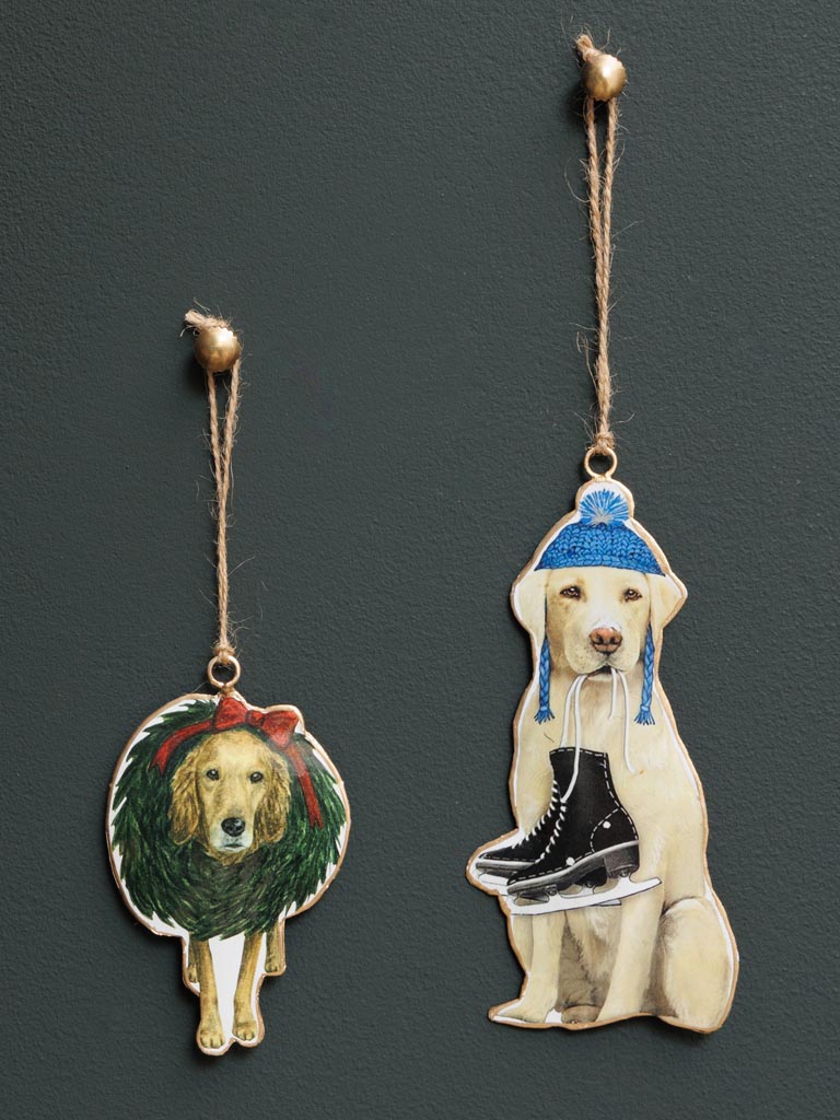 S/2 suspensions Chien et Patins - 1