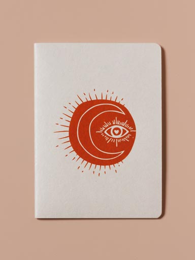 Soft cover notebook A5 terracotta moon