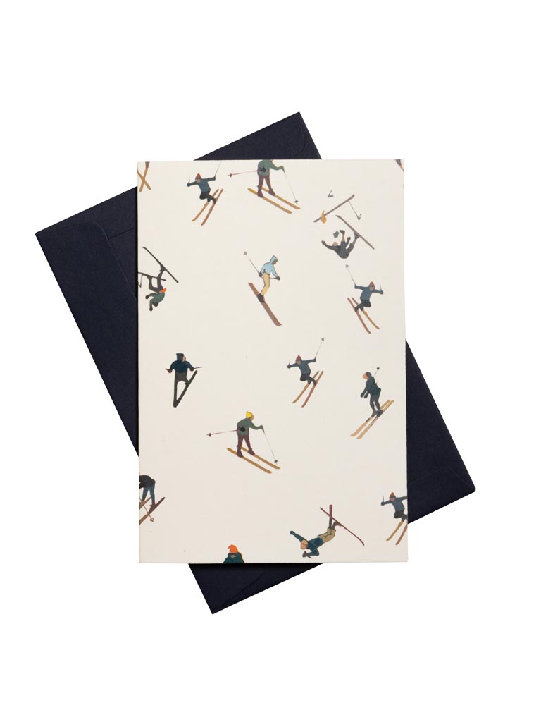 Postcard Skiers with enveloppe - 2