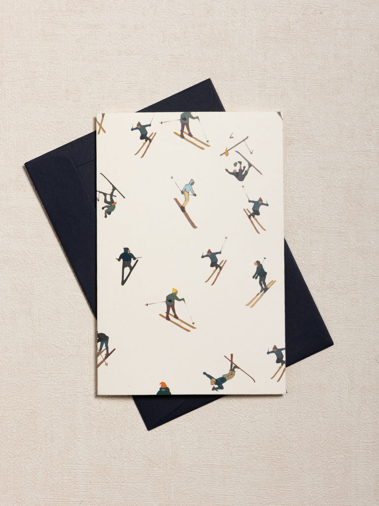 Postcard Skiers with envelope - 1