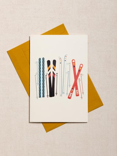 Postcard Ski with enveloppe