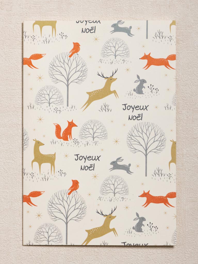 Carte Joyeux Noël en forêt et enveloppe - 3