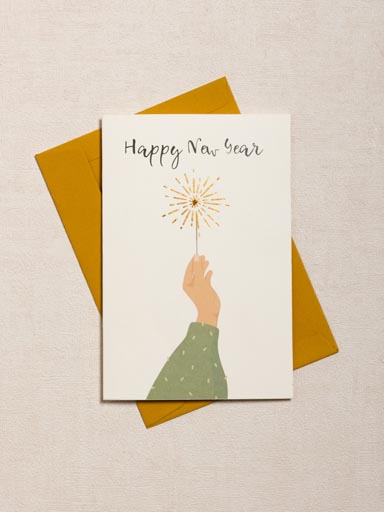 Postcard Happy New Year with envelope