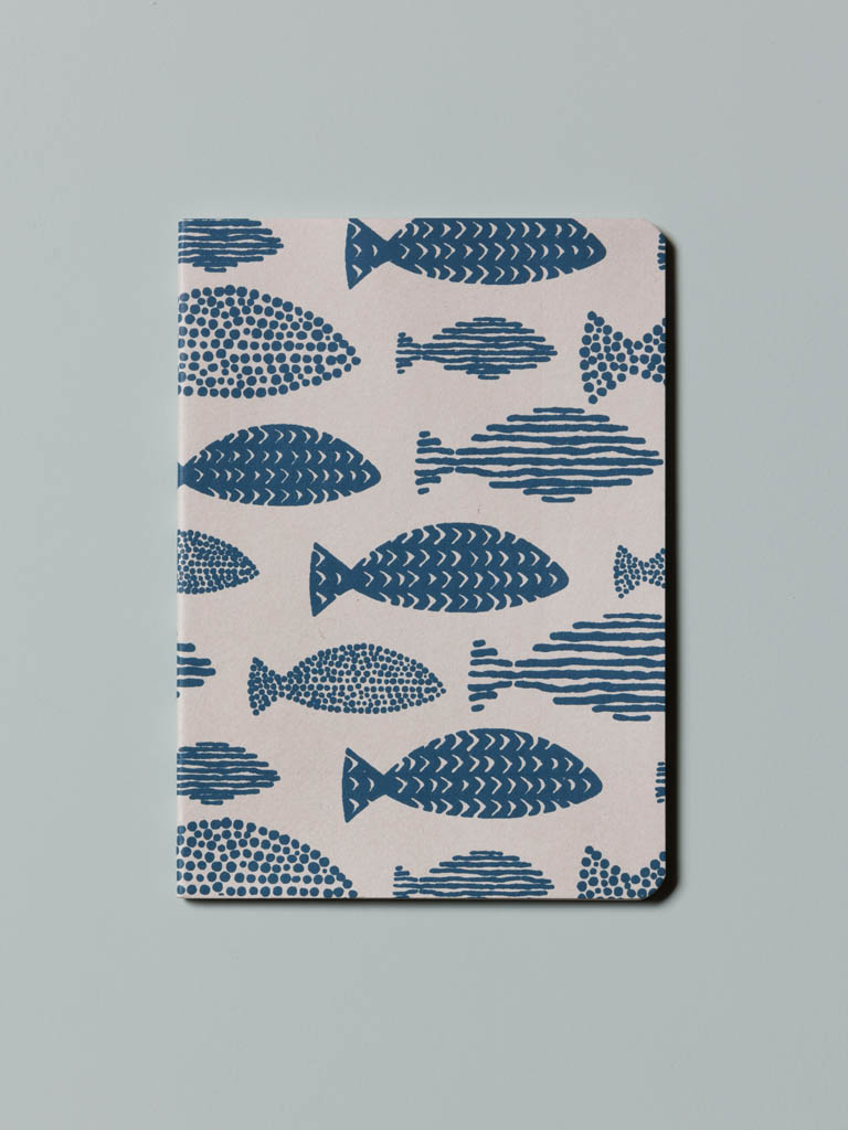 Soft cover notebook A5 blue fishes - 1