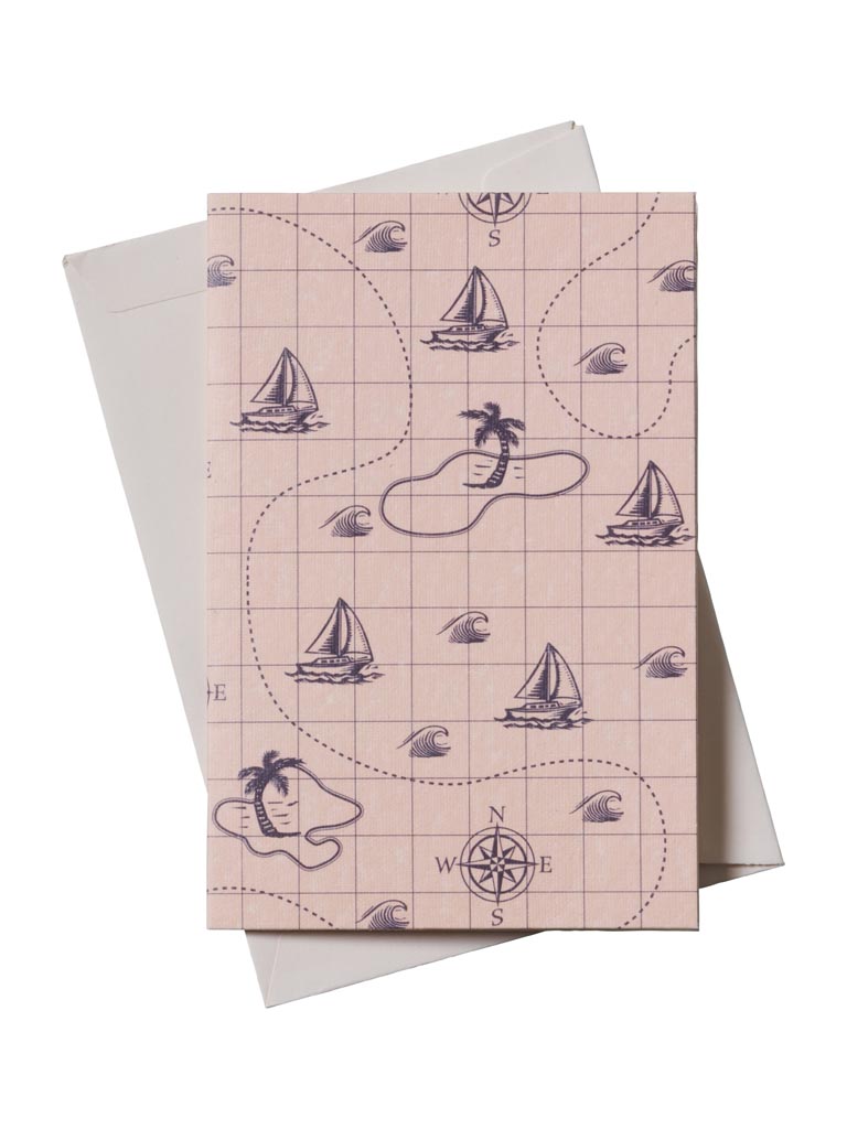 Carte postale carte maritime avec enveloppe - 2