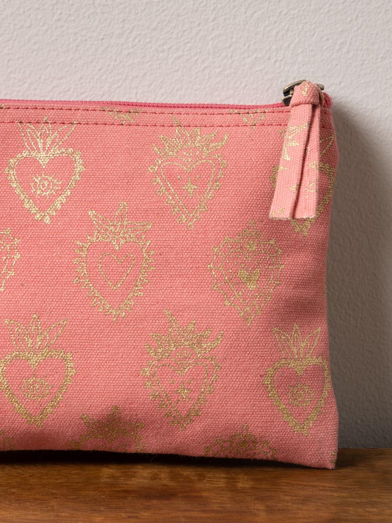 Small pink pouch with golden Ex-votos - 5