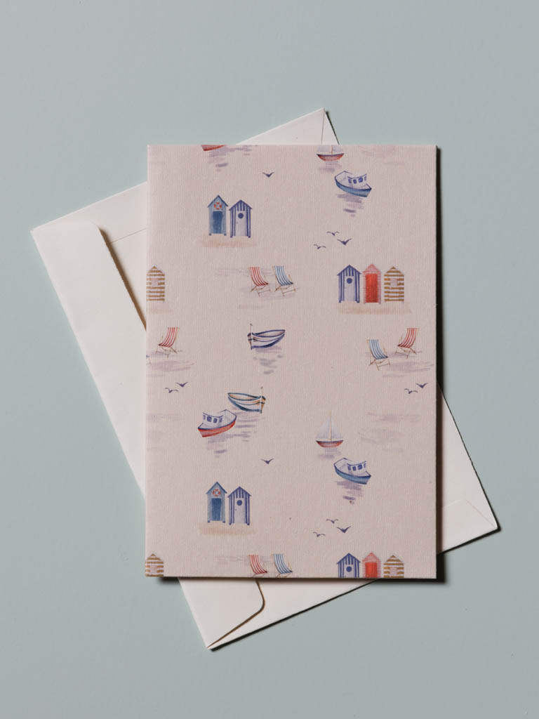 Carte postale plage avec enveloppe - 1