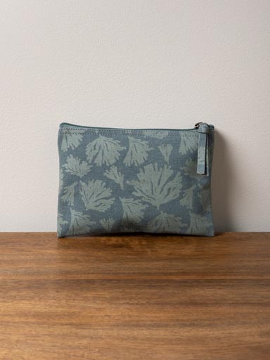 Small canvas pouch blue coral